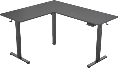 Стол для компьютера Cactus CS-EDXL 160x140x72см электропривод столешница МДФ черный каркас черный