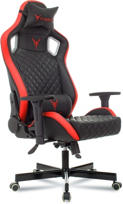 Кресло игровое Knight Outrider Эко.кожа крестовина металл, механизм топ-ган Lux, красный