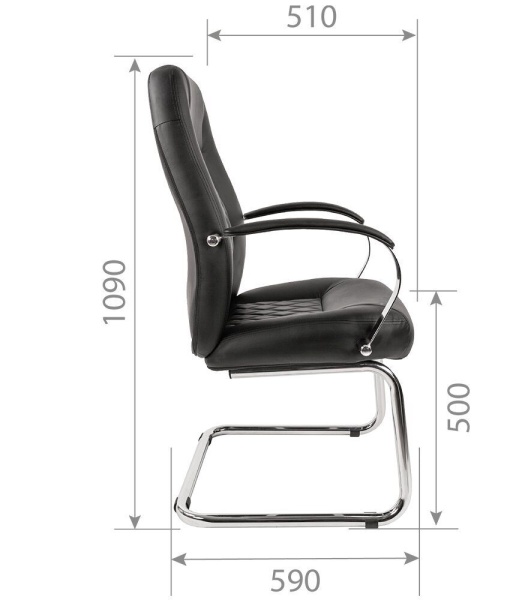 Кресло для посетителя CHAIRMAN 950V Экокожа Черный