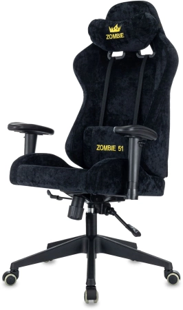 Кресло игровое Zombie 51 велюр черный Light-20
