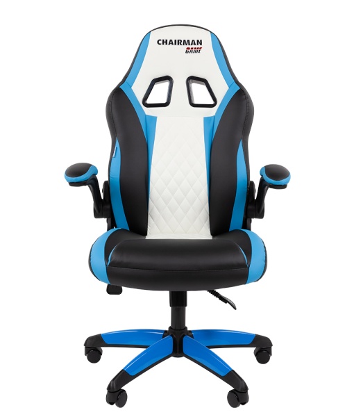 Кресло игровое Chairman Драйв 15 черный / голубой / белый